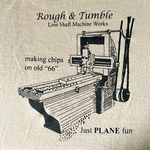 ROUGH & TUMBLE T-Shirt JUST PLANE FUN Carpenter Humor Gilman Size Medium